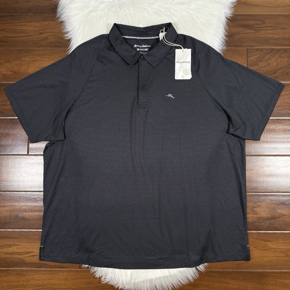 Tommy Bahama Size 2XLB Black Palm Desert Tides IslandZone Golf Polo Shirt